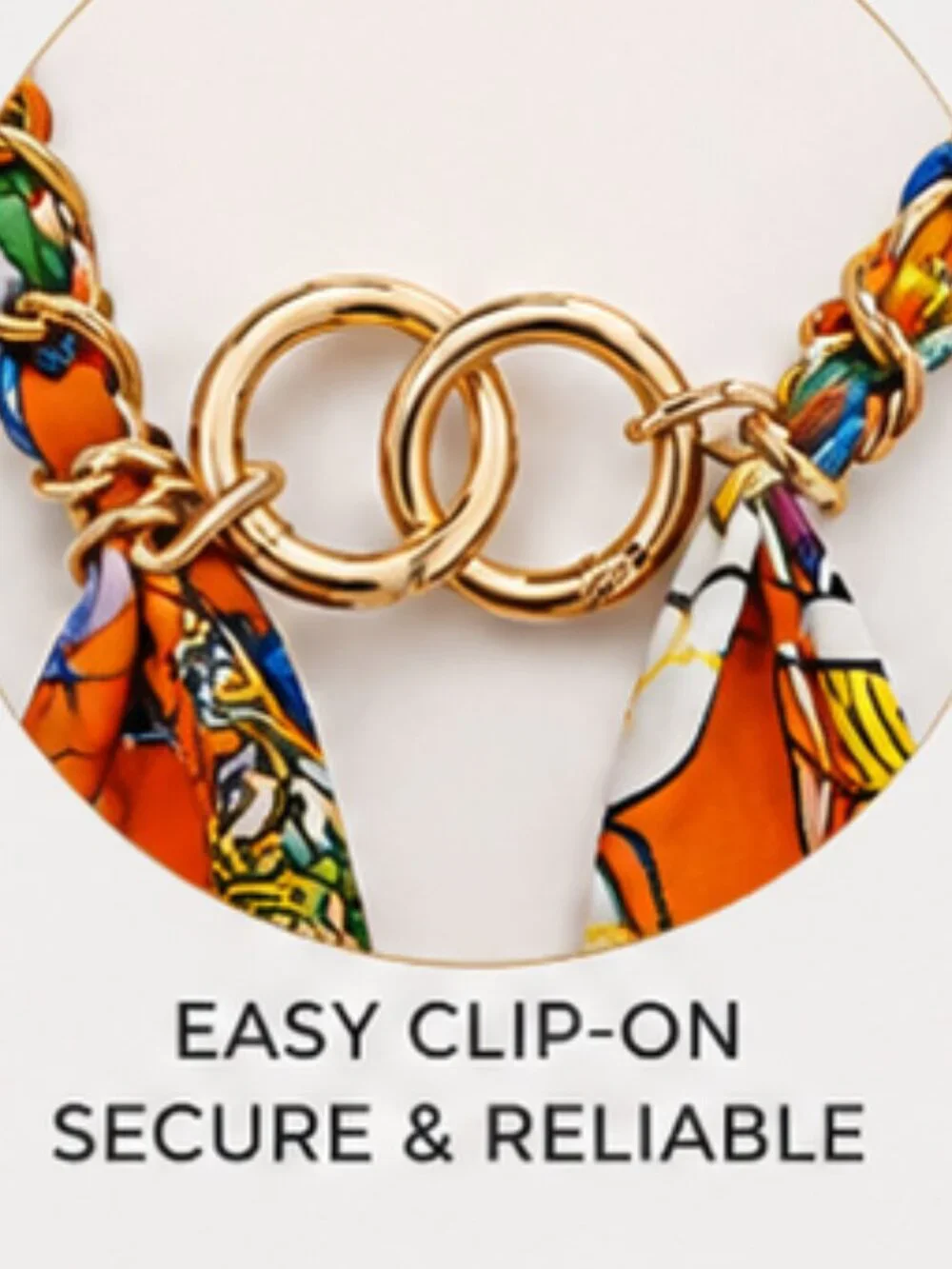 Ribbon Chain Phone Crossbody Lanyard with clear Tether Patch